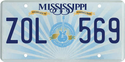 MS license plate ZOL569