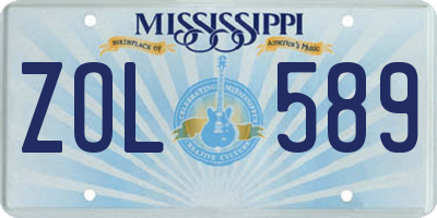 MS license plate ZOL589