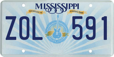 MS license plate ZOL591