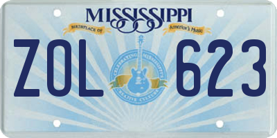 MS license plate ZOL623