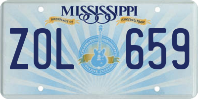 MS license plate ZOL659