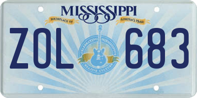 MS license plate ZOL683