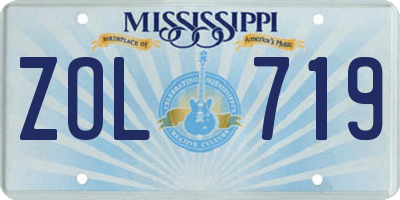 MS license plate ZOL719