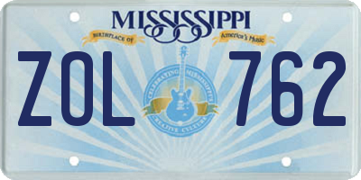 MS license plate ZOL762