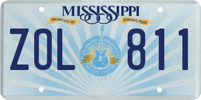 MS license plate ZOL811