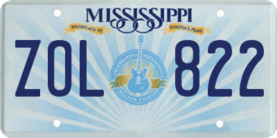MS license plate ZOL822