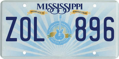 MS license plate ZOL896