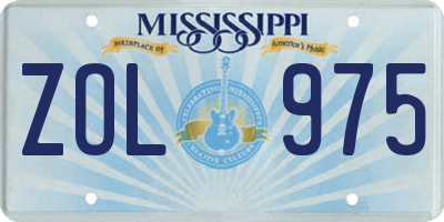 MS license plate ZOL975