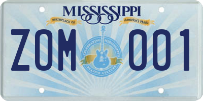 MS license plate ZOM001