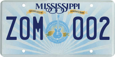 MS license plate ZOM002