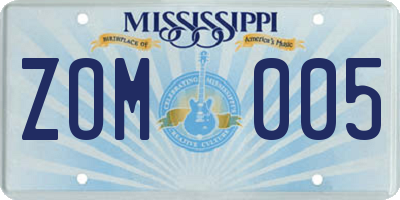 MS license plate ZOM005