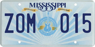 MS license plate ZOM015