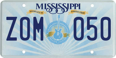 MS license plate ZOM050