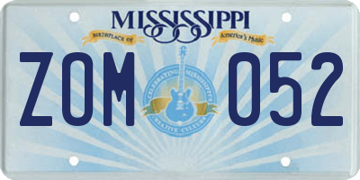 MS license plate ZOM052