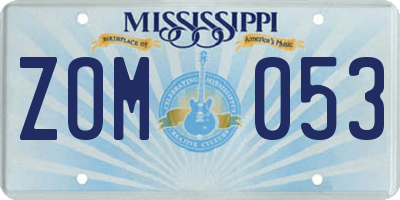 MS license plate ZOM053