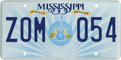 MS license plate ZOM054