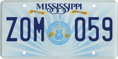 MS license plate ZOM059