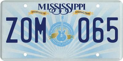 MS license plate ZOM065