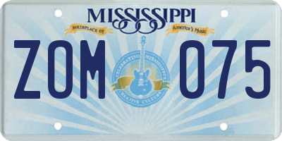 MS license plate ZOM075