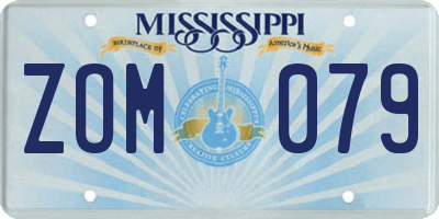 MS license plate ZOM079