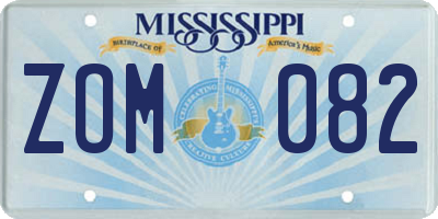 MS license plate ZOM082
