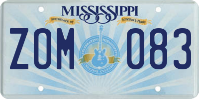 MS license plate ZOM083