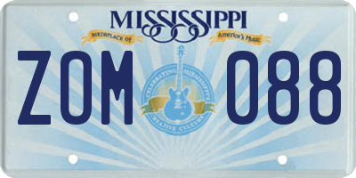 MS license plate ZOM088