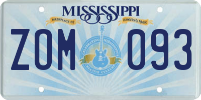 MS license plate ZOM093
