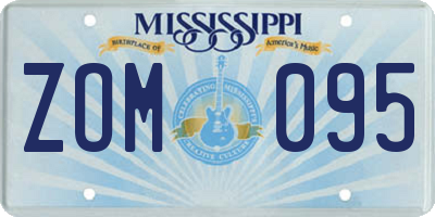 MS license plate ZOM095