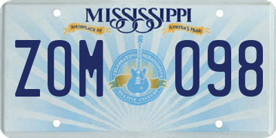 MS license plate ZOM098