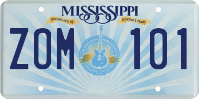 MS license plate ZOM101