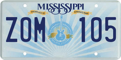 MS license plate ZOM105