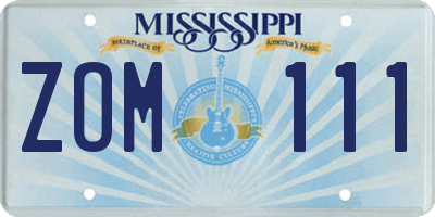 MS license plate ZOM111