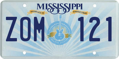 MS license plate ZOM121