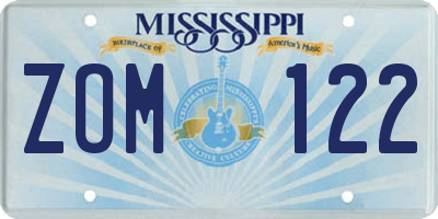 MS license plate ZOM122
