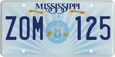 MS license plate ZOM125