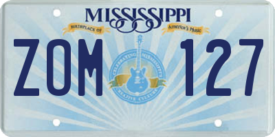 MS license plate ZOM127