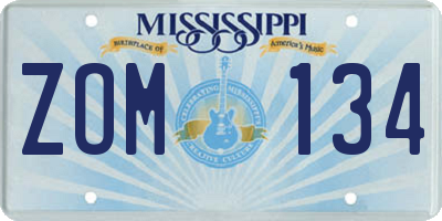 MS license plate ZOM134