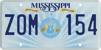 MS license plate ZOM154