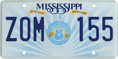 MS license plate ZOM155