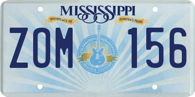 MS license plate ZOM156