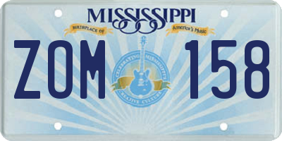 MS license plate ZOM158