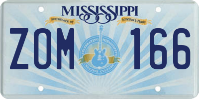 MS license plate ZOM166