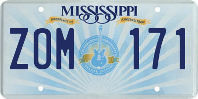 MS license plate ZOM171