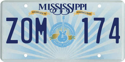 MS license plate ZOM174