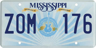 MS license plate ZOM176