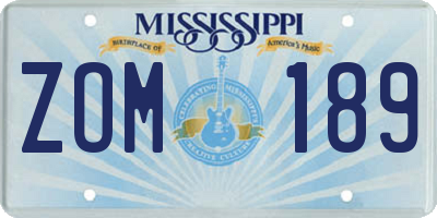 MS license plate ZOM189