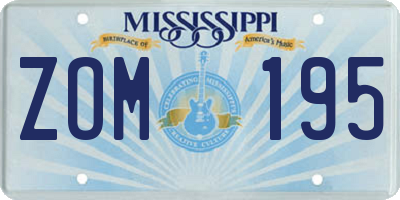 MS license plate ZOM195