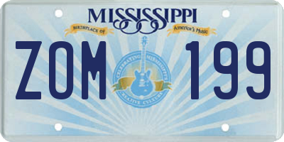 MS license plate ZOM199