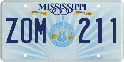 MS license plate ZOM211